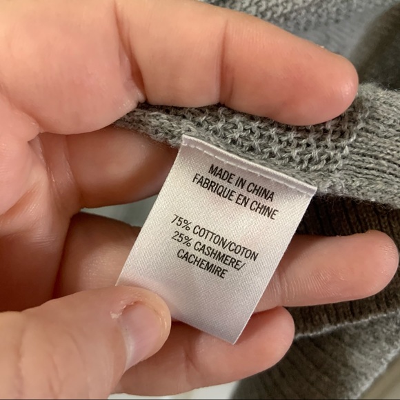 Theory Light Grey Giana Cashcotton Cardigan M - Picture 7 of 9